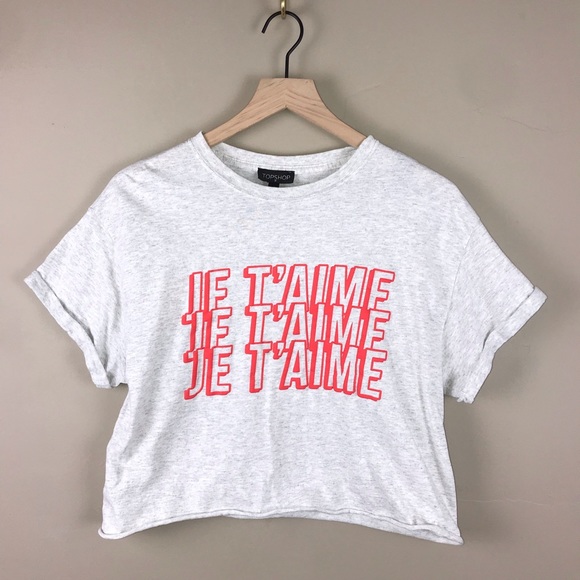 Topshop Tops - TOP SHOP || Je T’aime Cropped Tee